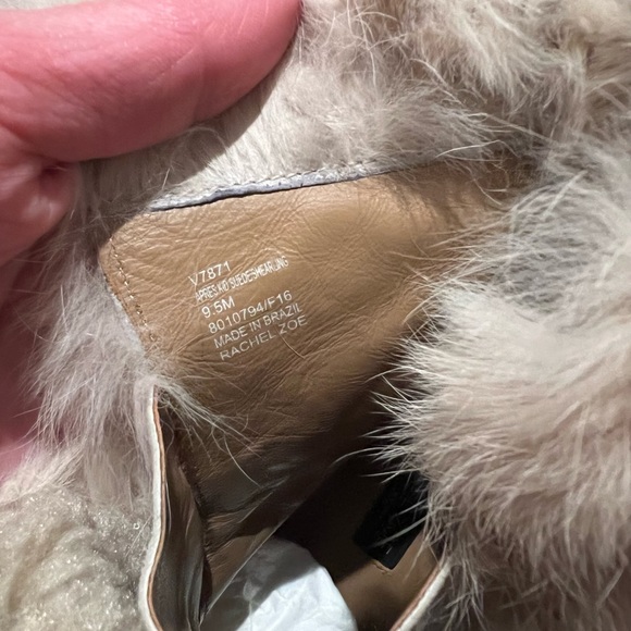 Rachel Zoe Fur & Suede Wedge Heel Booties with gold accents Size 9.5 (fits a 9) - Picture 9 of 9